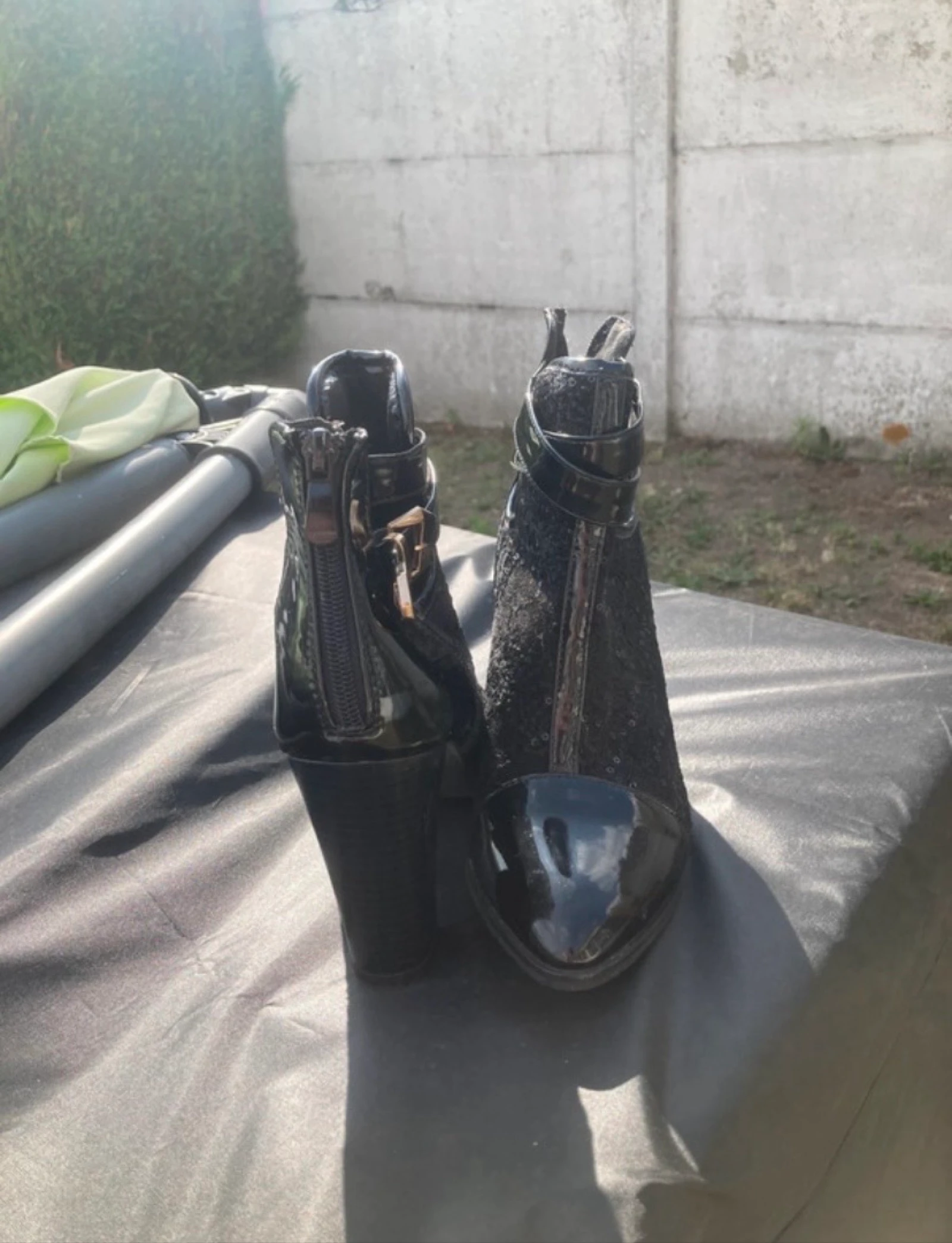 Zwarte glitter hakken/bottines – photo 2